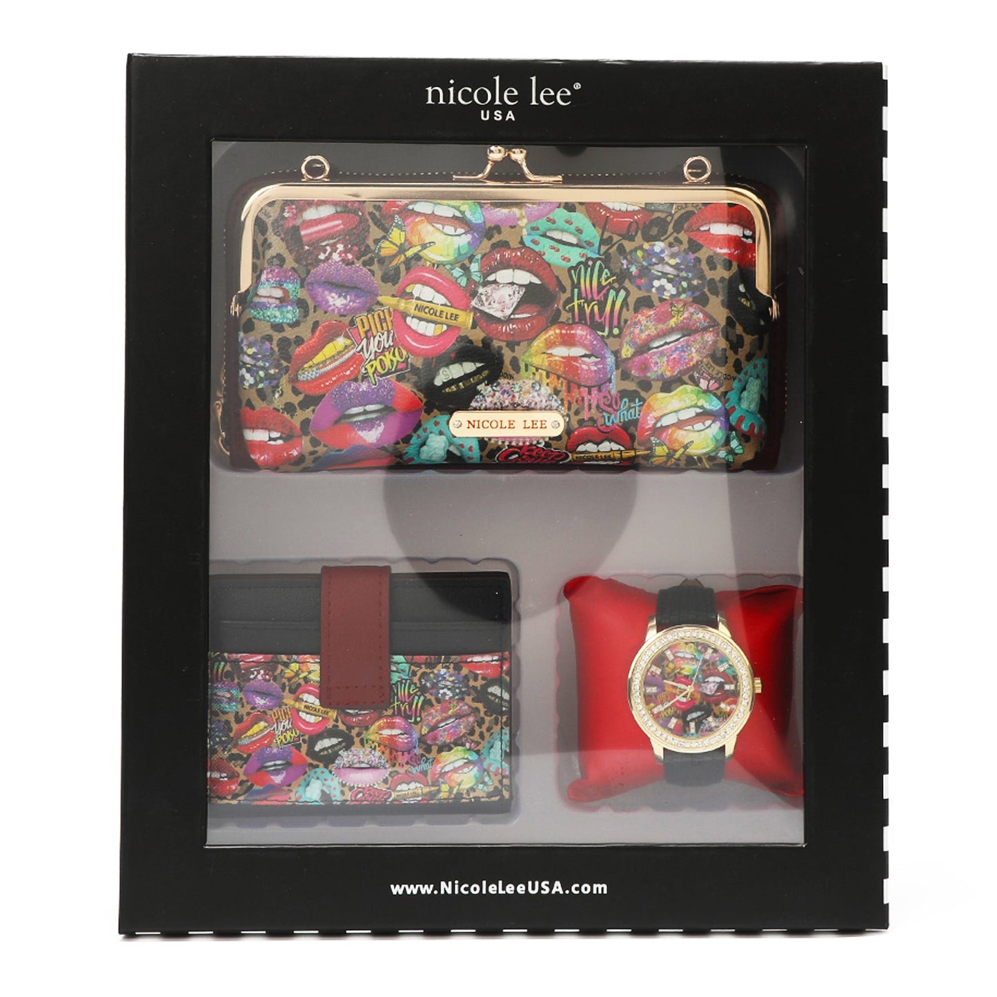 3 PIECE GIFT SET (CROSSBODY WALLET, CARD CASE, WATCH)
