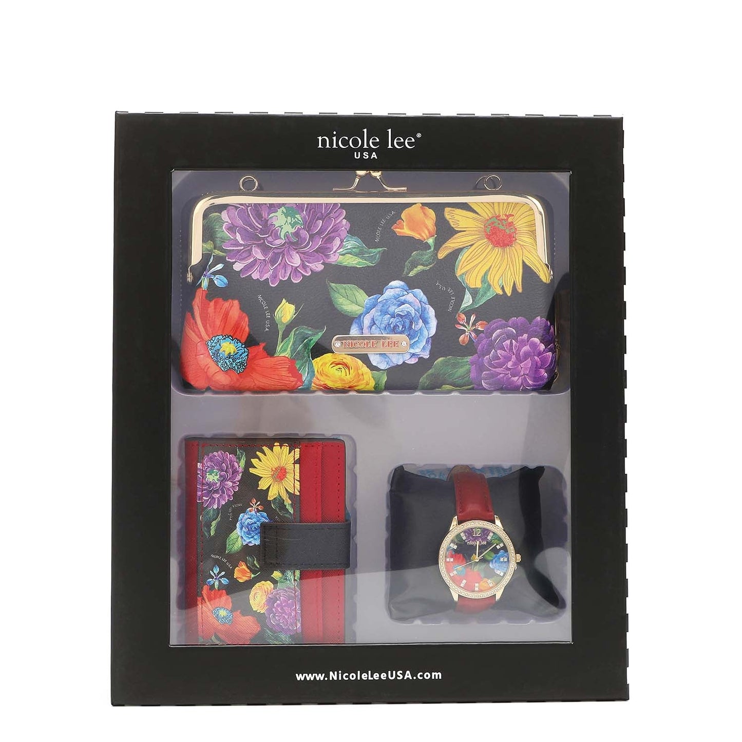 3 PIECE GIFT SET (CROSSBODY WALLET, CARD CASE, WATCH)
