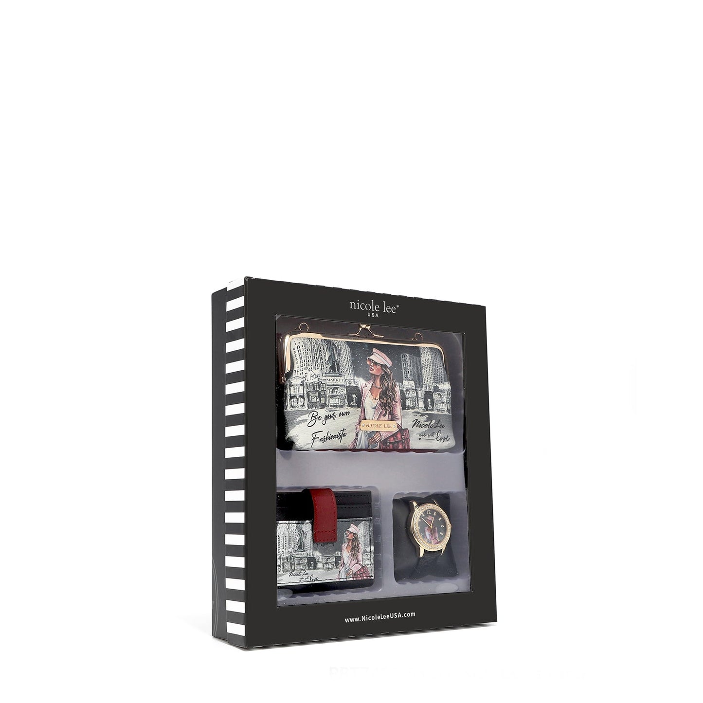 3 PIECE GIFT SET (CROSSBODY WALLET, CARD CASE, WATCH)