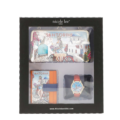 3 PIECE GIFT SET (CROSSBODY WALLET, CARD CASE, WATCH)