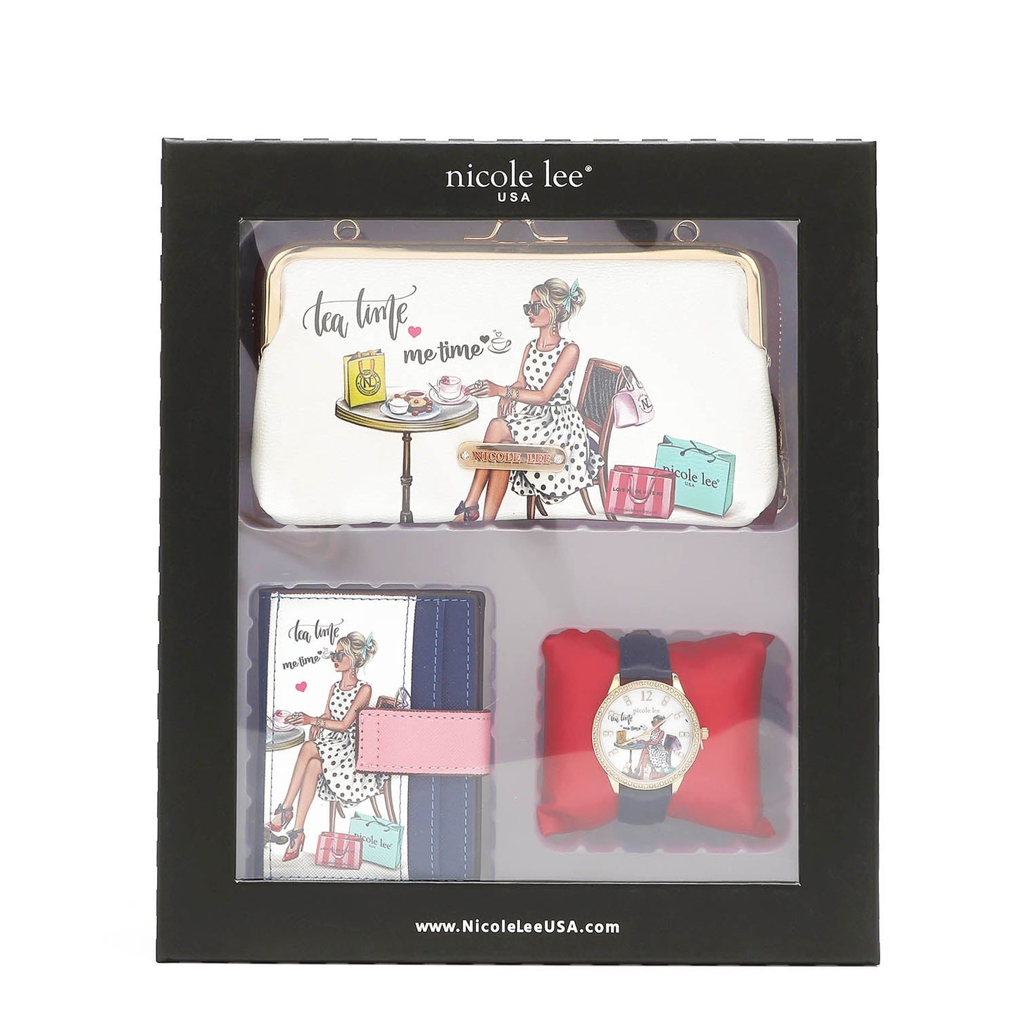 3 PIECE GIFT SET (CROSSBODY WALLET, CARD CASE, WATCH)