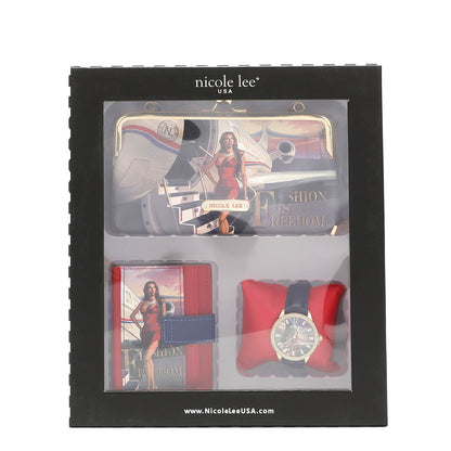 3 PIECE GIFT SET (CROSSBODY WALLET, CARD CASE, WATCH)